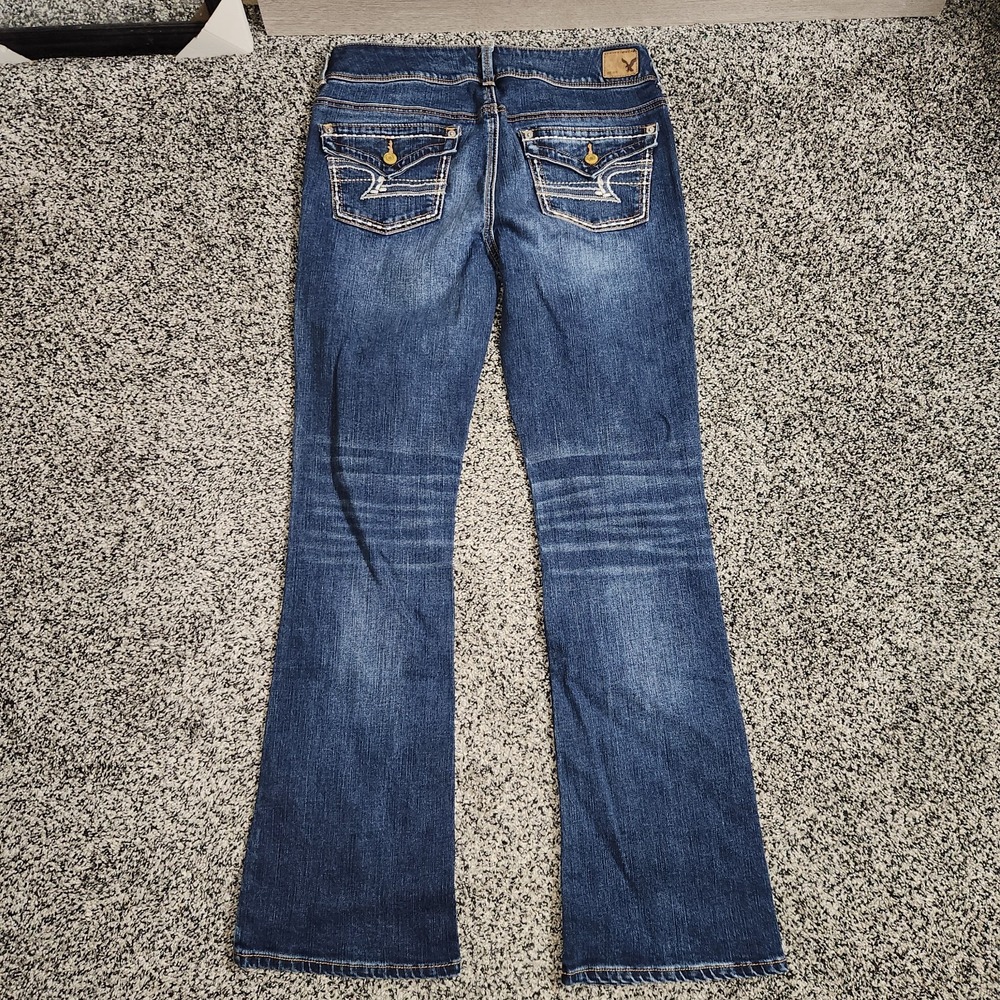 Y2k American american eagle kick bootcut jeans Darkwash Flap Pocket Women's 8 R